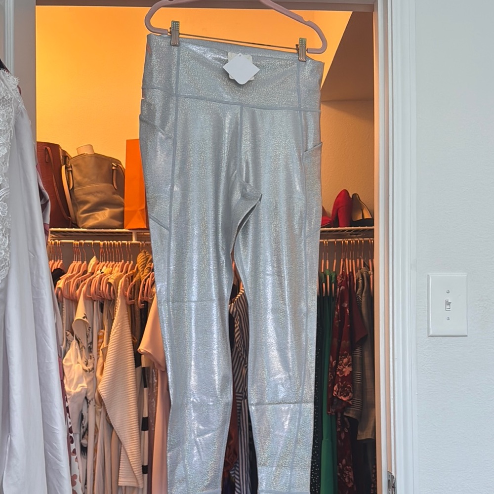 Fabletics Silver Performance Leggings